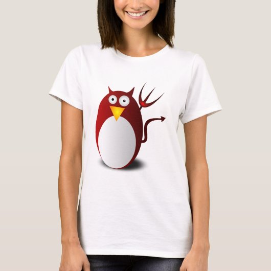 Penguin Linux Tux Ubuntu Devil Trident Lucifer T-Shirt (Vorderseite)
