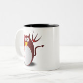 Penguin Linux Tux Ubuntu Devil Trident Lucifer Zweifarbige Tasse (Vorderseite Links)