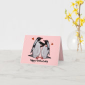 Penguin Love Anniversary Cards Karte (Gelbe Blume)