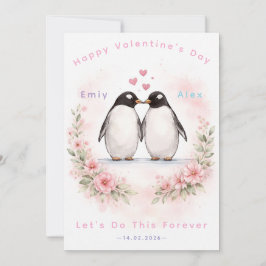 Penguin Love Card – Cute Love & Valentine’s Day  Feiertagskarte