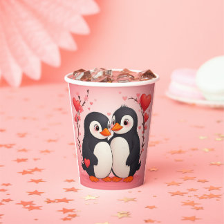 Penguin Love Paper Cups Pappbecher