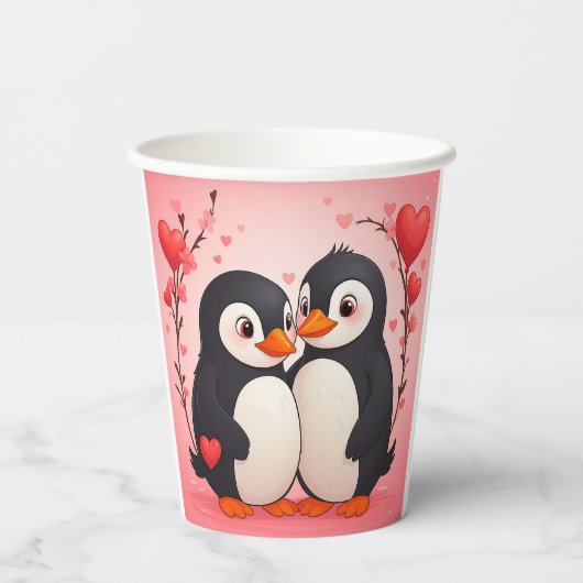 Penguin Love Paper Cups Pappbecher (Rückseite)