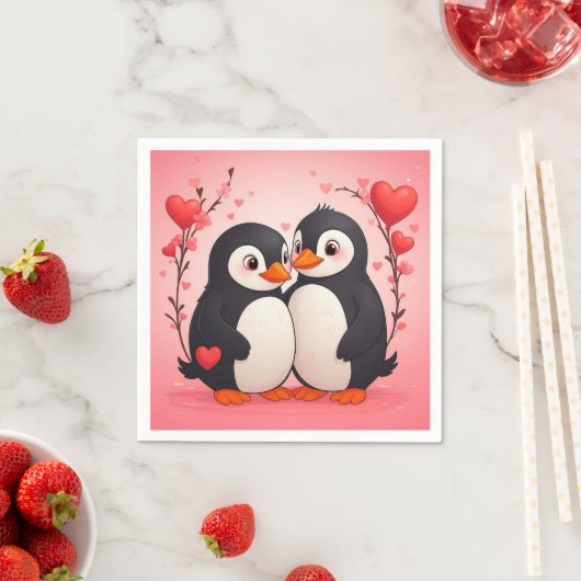 Penguin Love Paper Napkins Serviette (Beispiel)