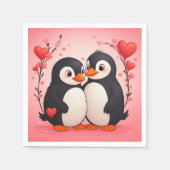 Penguin Love Paper Napkins Serviette (Vorderseite)