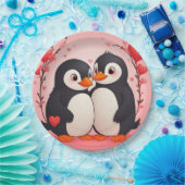 Penguin Love Paper Plates Pappteller (Party)