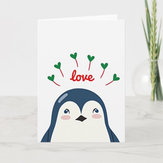 Penguin Love Simple Card Karte (Vorderseite)