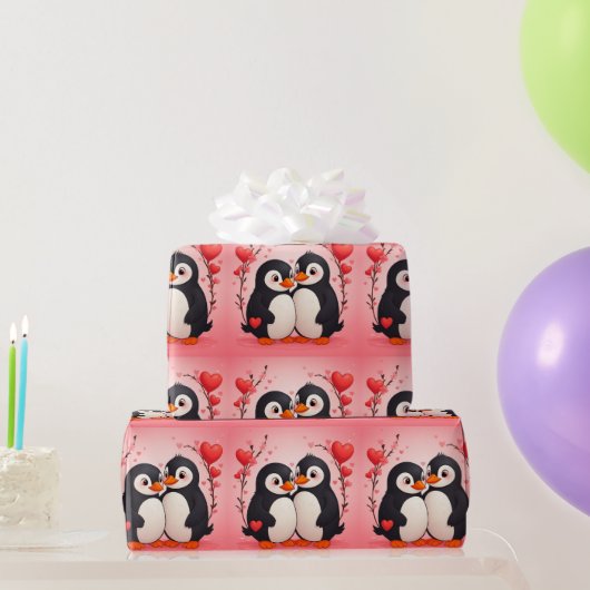 Penguin Love Wrapping Paper Geschenkpapier (Partygeschenke)