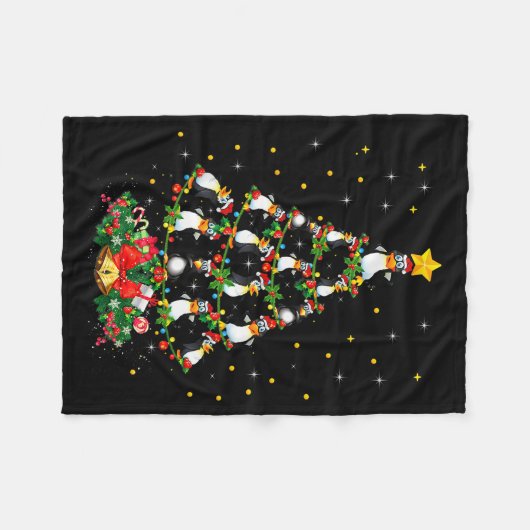 Penguin Lover Xmas Gift Matching Penguin Christmas Fleecedecke (Vorderseite (Horizontal))