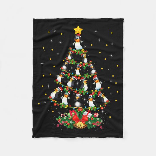 Penguin Lover Xmas Gift Matching Penguin Christmas Fleecedecke (Vorderseite)