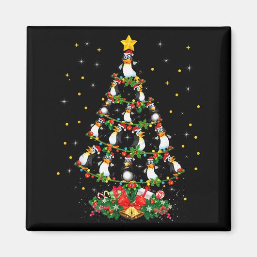 Penguin Lover Xmas Gift Matching Penguin Christmas Magnet (Vorne)
