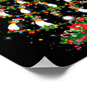 Penguin Lover Xmas Gift Matching Penguin Christmas Poster (Ecke)