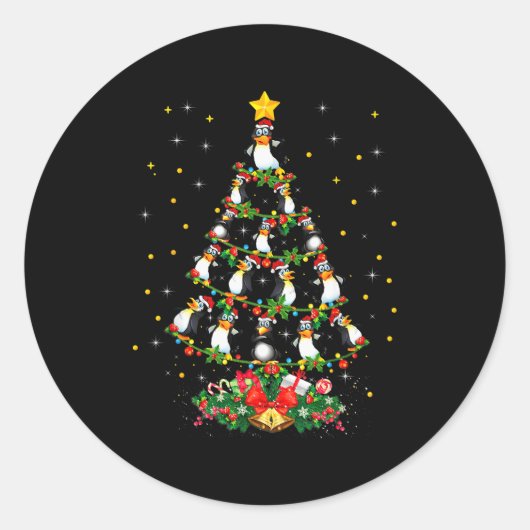 Penguin Lover Xmas Gift Matching Penguin Christmas Runder Aufkleber (Vorderseite)