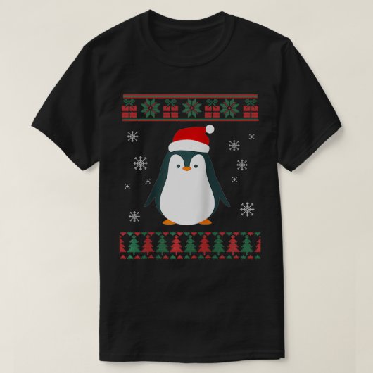 Penguin Lover Xmas Ugly Penguin Christmas Sweater T-Shirt (Design vorne)