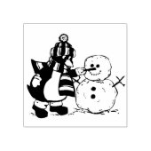Penguin Making Snowman Weihnachts Rubber Art Brief Gummistempel (Prägung)