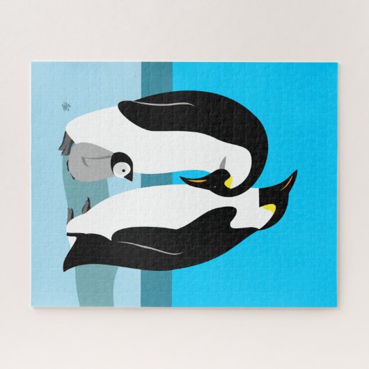 Penguin mit Baby Penguin Puzzle (Horizontal)