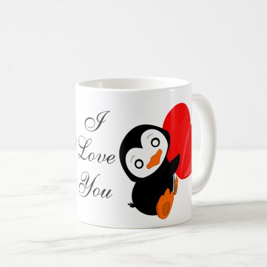 Penguin mit Herzen - Tasse (VorderseiteRechts)