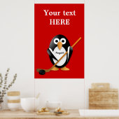 Penguin mit Hockeystick Poster (Küche)