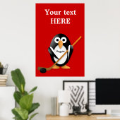 Penguin mit Hockeystick Poster (Heimbüro)
