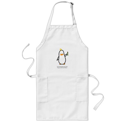 PENGUIN MIT WEIN auf einer Schürze (Vorne)