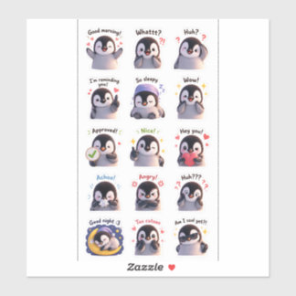 Penguin Moodies – Süße Ausdruck-Sticker-Packung  Aufkleber