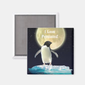 PENGUIN MOON Pinguin Lover Art Magnet (Vorderseite/Rückseite)
