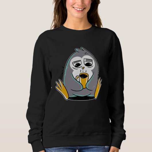 Penguin Morning Coffee Sleep Sweatshirt (Vorderseite)