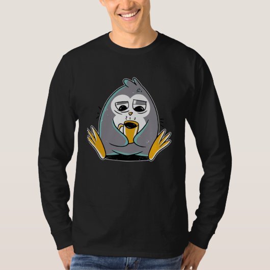 Penguin Morning Coffee Sleep T-Shirt (Vorderseite)