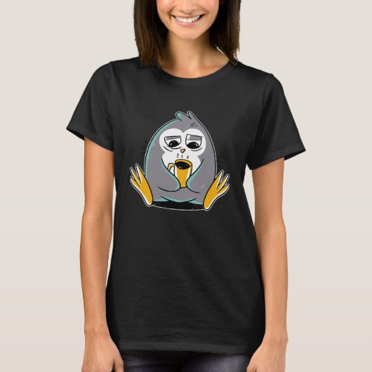 Penguin Morning Coffee Sleep T-Shirt (Vorderseite)