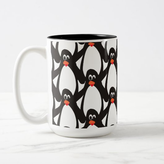 Penguin Morning Party Zweifarbige Tasse (Links)