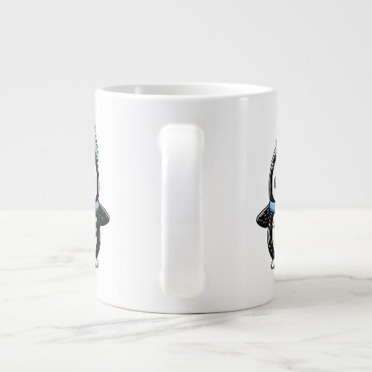 Penguin Mug Cute Winter  | Penguin with Hat and Sc Jumbo-Tasse (Rückseite)