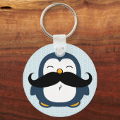 Penguin Mustache Trend Schlüsselanhänger (Rückseite)