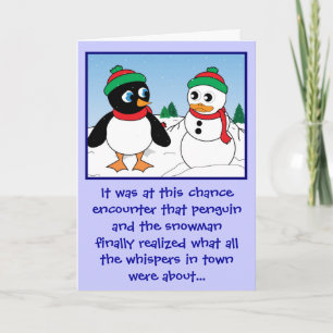 'Penguin n Snowman' Ferienkarte Feiertagskarte