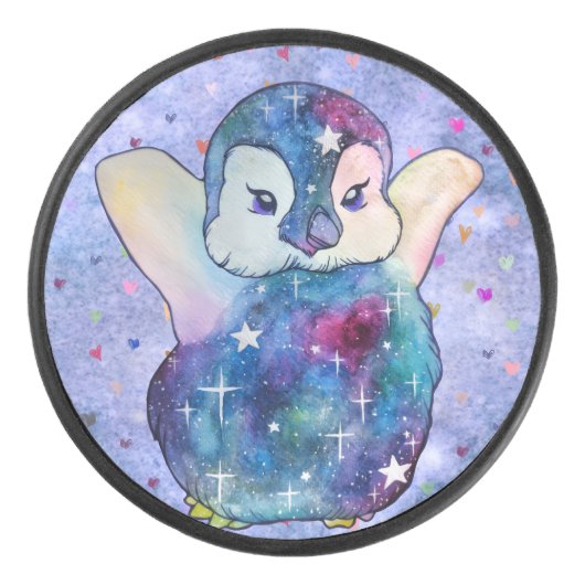 Penguin named Button Eishockey Puck (Vorderseite)