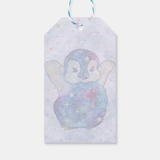 Penguin named Button Geschenkanhänger (Rückseite)