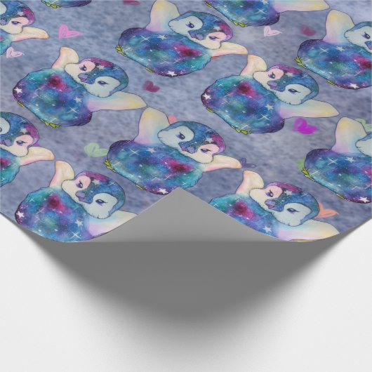 Penguin named Button Geschenkpapier (Ecke)