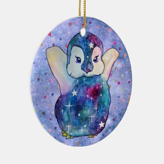 Penguin named Button Keramik Ornament (Rechts)