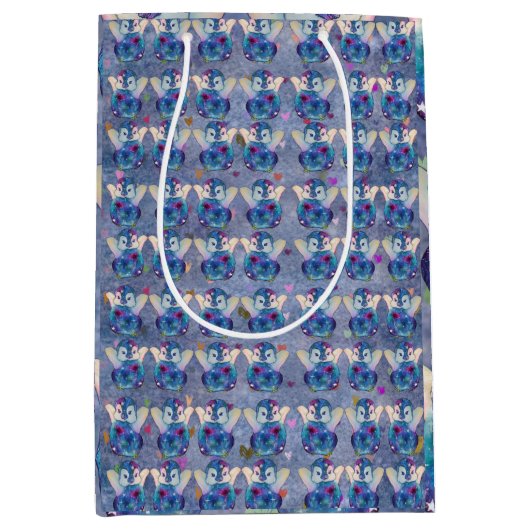 Penguin named Button Mittlere Geschenktüte (Vorderseite)