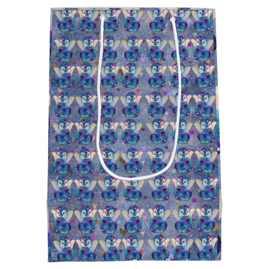 Penguin named Button Mittlere Geschenktüte (Rückseite)