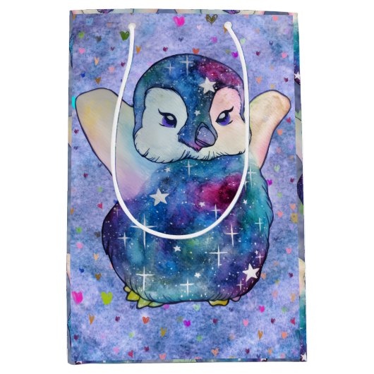 Penguin named Button Mittlere Geschenktüte (Vorderseite)