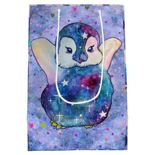 Penguin named Button Mittlere Geschenktüte (Rückseite)