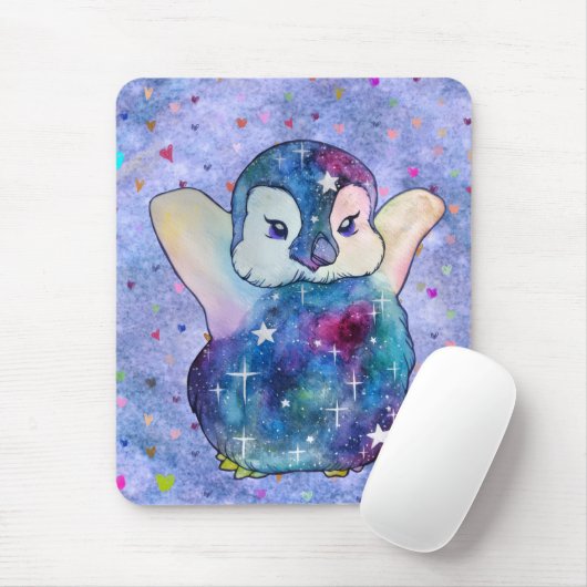 Penguin named Button Mousepad (Mit Mouse)