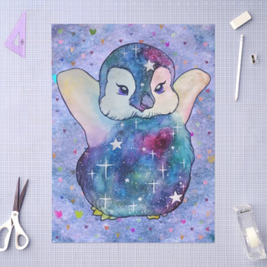 Penguin named Button Seidenpapier (Basteln)