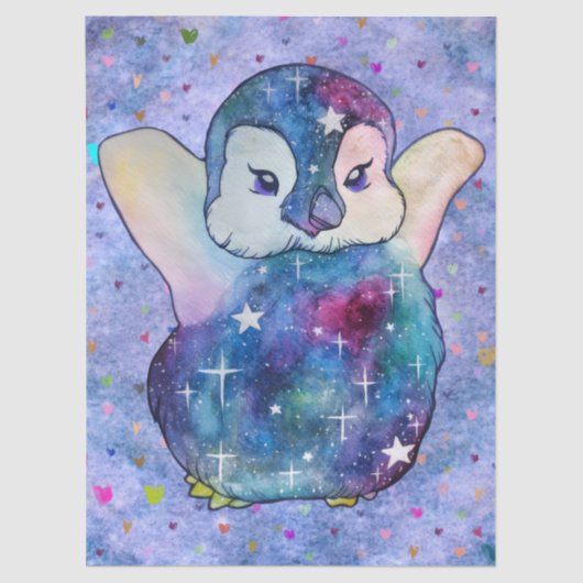 Penguin named Button Seidenpapier (Vorderseite)