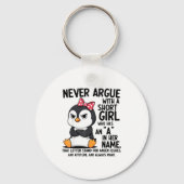 Penguin Never Argue With A Short Girl Named A Schlüsselanhänger (Vorderseite)