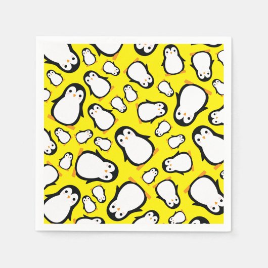 Penguin Niedlich Winter 1. Geburtstag Party Napkin Serviette (Vorderseite)