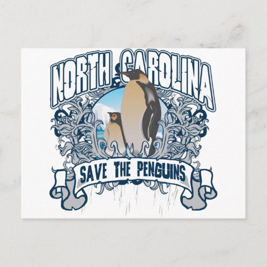 Penguin North Carolina Postkarte (Vorderseite)