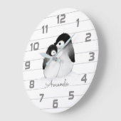 Penguin Nursery Decor Wall Clock Große Wanduhr (Winkel)