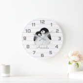 Penguin Nursery Decor Wall Clock Große Wanduhr (Zuhause)