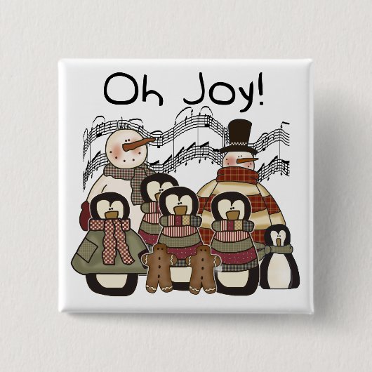Penguin Oh Joy Weihnachtsgeschenke und Geschenke Button (Vorderseite)