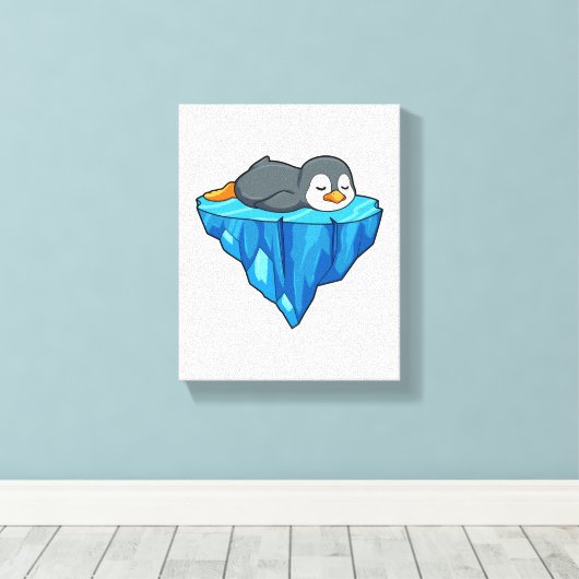 Penguin on Ice floe Leinwanddruck (Insitu (Holzboden))